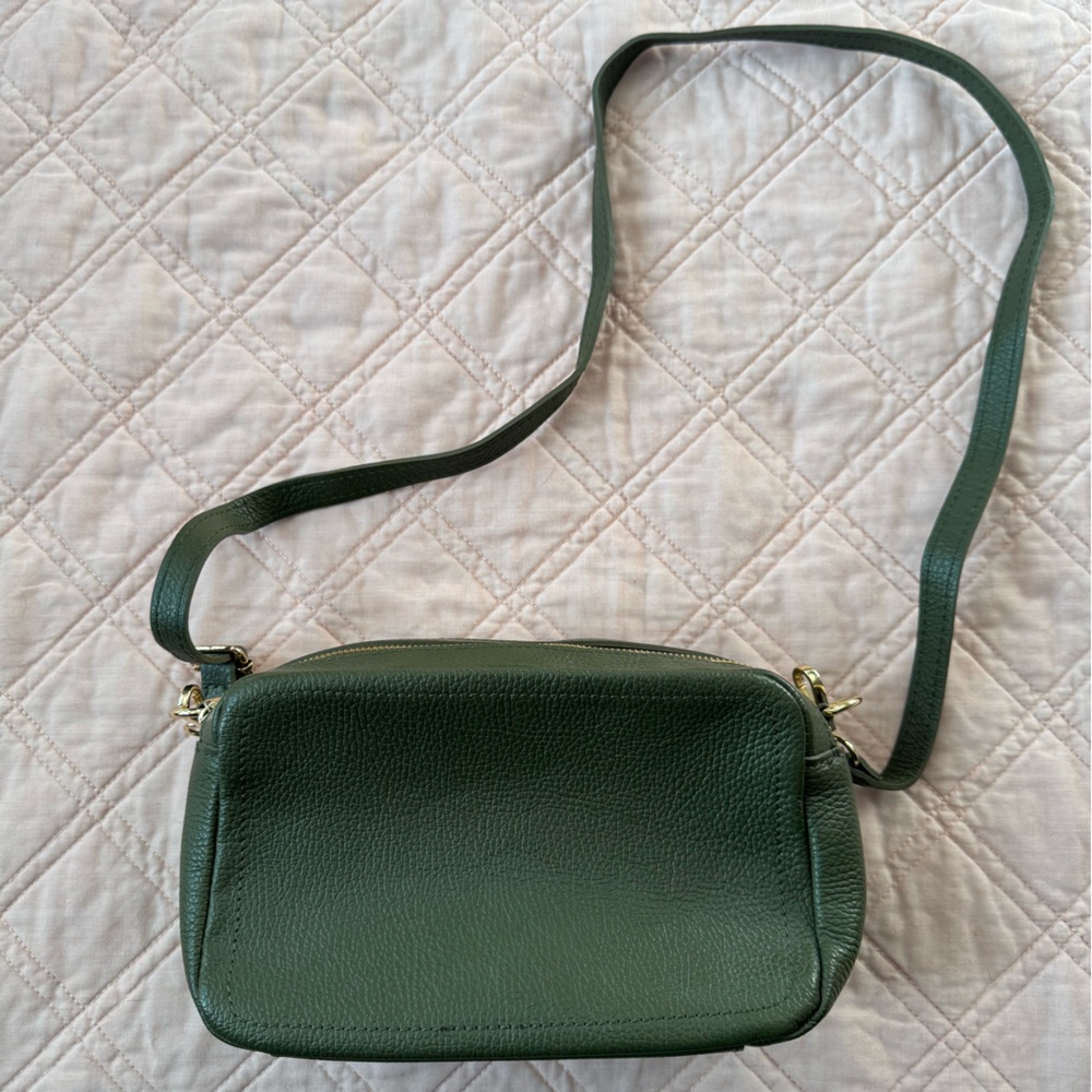 Elegant Green Genuine Leather Crossbody Bag